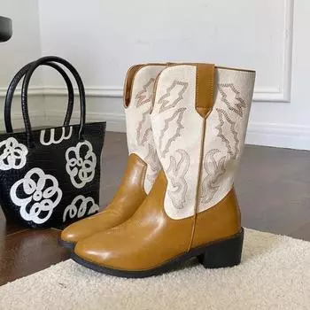 Модная женская обувь с вышивкой 2024 года, новые модные однотонные износостойкие женские ботинки с острым носком для улицы Botines De Mujer 35 хаки