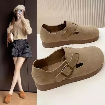 Модная женская обувь в стиле ретро 2024 года, новые повседневные туфли с круглым носком, удобные ленивые туфли на плоской подошве, роскошные женские спортивные туфли, мокасины 35