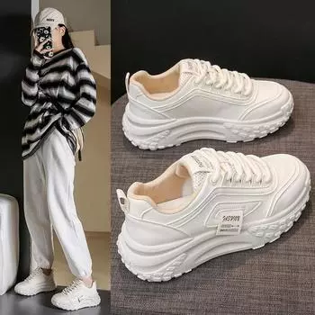 Модная женская обувь в стиле ретро, весенние туфли на платформе, женские повседневные кроссовки, универсальная модная дизайнерская обувь, высококачественные женские кроссовки 35 чёрный