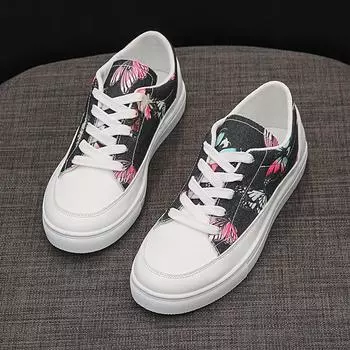 Модная женская обувь весна-осень, дышащая, на шнуровке, повседневная, вулканизированная обувь, винтажная обувь со шнуровкой и круглым носком, теннисные туфли 36 чёрный