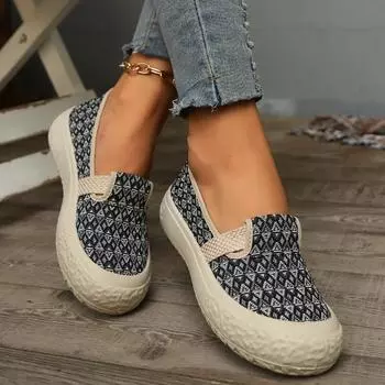 Модная женская обувь высокого качества в этническом стиле с вышивкой, женская модная дышащая повседневная обувь на плоской подошве для женщин 2024 36 бежевый