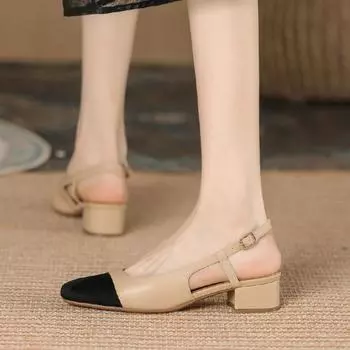Женские французские полые модные туфли на среднем каблуке с квадратным носком, босоножки для свадебной вечеринки, повседневная обувь 41 грязно-белый