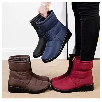 Модная женская обувь Зимние сапоги Теплые зимние сапоги Женские сапоги Водонепроницаемая обувь для мам 35 красный