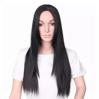 Модная женская одежда, сплошной цвет, длинный прямой парик с центральным пробором, парик для косплея серебро белый