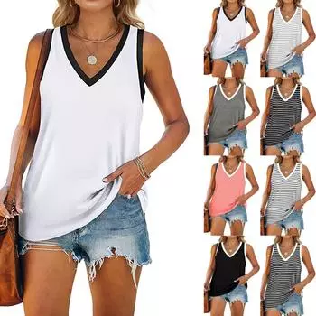 Модная женская однотонная повседневная майка без рукавов с ремешками на бретелях M чёрный