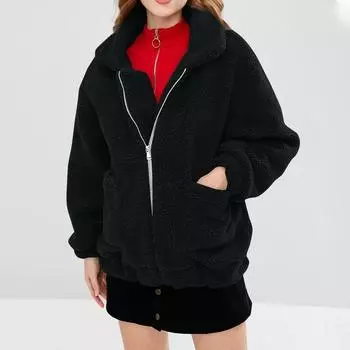 Модная женская однотонная повседневная пуловер с высоким воротником, блузка с длинным рукавом, пальто L чёрный