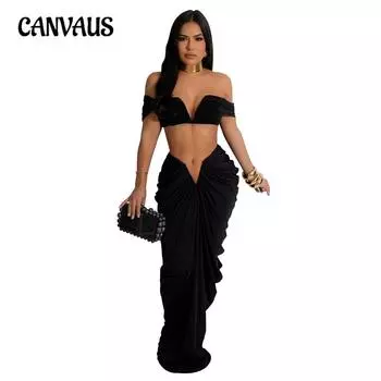 Модная женская однотонная сексуальная плиссированная юбка-футляр из двух предметов S красный