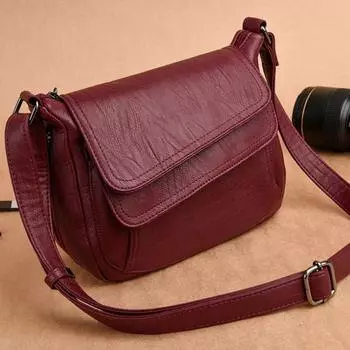 Модная женская однотонная сумка через плечо из искусственной кожи с чехлом для телефона и ключей чёрный