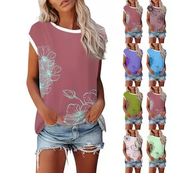 Модная женская однотонная свободная рубашка с круглым вырезом и короткими рукавами, повседневный топ с короткими рукавами L