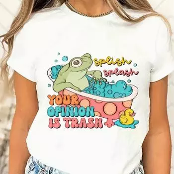 Модная женская персонализированная футболка с принтом в виде животных и граффити, забавная повседневная футболка с круглым вырезом и короткими рукавами, летняя женская футболка XS розовый