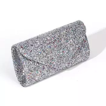 Модная женская персонализированная съемная металлическая цепочка с пайетками, сумка-перевертыш с цепочкой для ужина серебряный