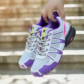 Модная женская походная обувь, уличная противоударная нескользящая обувь, прогулочные кроссовки большого размера 36 розовый