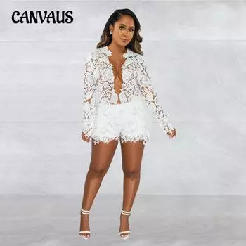 Модная женская полая однотонная рубашка с длинными рукавами, шорты, комплект из двух предметов S чёрный