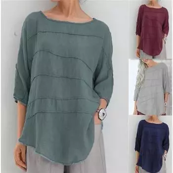 Модная женская полосатая толстовка с рукавами «летучая мышь» Повседневная хлопковая футболка с верхом Женская S зелёный