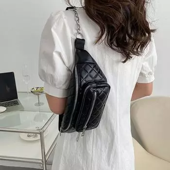 Модная женская поясная сумка на грудь, поясная сумка из искусственной кожи, женские сумки через плечо белый