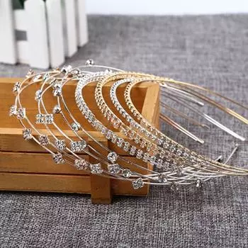 Модная женская повязка на голову из сплава со стразами, милые украшения для волос