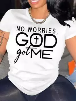 Модная женская повседневная белая футболка с разнообразным характерным дизайном, круглым вырезом и короткими рукавами S