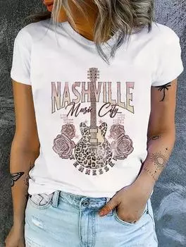 Модная женская повседневная белая футболка с разнообразными персонализированными принтами, круглым вырезом, короткими рукавами S