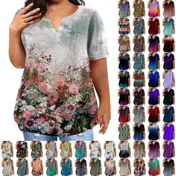 Модная женская повседневная футболка больших размеров с коротким рукавом и круглым вырезом с карманами L бежевый