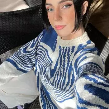 Модная женская повседневная лоскутная одежда, круглый вырез, длинный рукав, свитер, свободный крой M белый