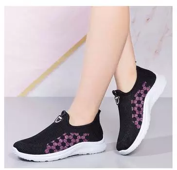 Модная женская повседневная обувь, дышащая противоскользящая сетчатая обувь для ходьбы 36 фиолетовый
