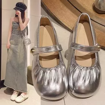 Модная женская повседневная обувь Классические туфли Мэри Дженс в британском стиле Удобные женские туфли на плоской подошве Низкие женские мокасины 35 бежевый