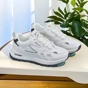 Модная женская повседневная обувь в корейском стиле, весна 2024, новое поступление, студенческие кроссовки для бега, низкий каблук, материал лицевой стороны из полиэстера 35 синий