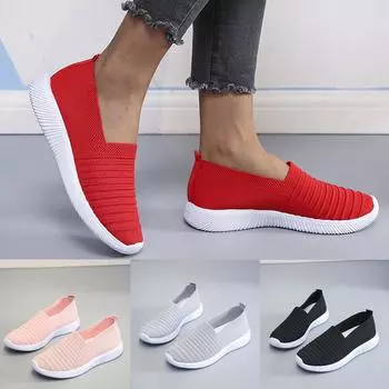 Модная женская повседневная спортивная обувь без шнуровки с сеткой, дышащая обувь для бега 38 розовый