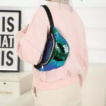 Модная женская повседневная сумка на одно плечо с блестками и блестками, поясная сумка, сумка на пояс