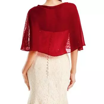 Модная женская прозрачная накидка с жемчужным декором, свадебная накидка, шифоновая шаль, сплошной цвет, кружево, мягкая свадебная накидка белый