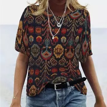 Модная женская разноцветная футболка с изображением лотоса, забавная повседневная футболка с круглым вырезом и короткими рукавами, летняя женская футболка XS чёрный