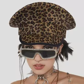 Модная женская ретро-кепка с леопардовым принтом в стиле хип-хоп — корейский стиль, весна/лето One Size цветной печати леопарда
