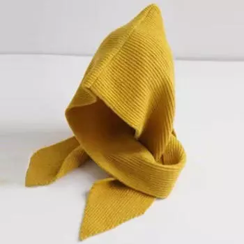 Модная женская шаль с капюшоном, вязаная накидка, многофункциональный длинный шарф, шапка, теплые головные платки One Size зелёный