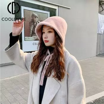 Модная женская шляпа, повседневные шерстяные шапки для женщин, уличная теплая вязаная шапка с костями, женские однотонные панамы, женские шляпы AC2191 One Size чёрный