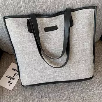 Модная женская стильная тканая сумка контрастного цвета, пляжная сумка серый