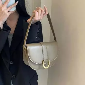 Модная женская сумка 2023 года, новая сумка через плечо в стиле ретро, повседневная и простая сумка через плечо, стильная и нишевая седельная сумка под мышками