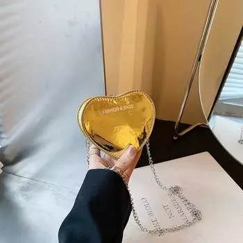 Модная женская сумка 2024 года, новая сумка, корейская версия, мини-сумка через плечо с цепочкой от Love, сумка-мессенджер в стиле знаменитости из Интернета чёрный