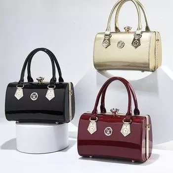 Модная женская сумка 2024 года, новая высококачественная блестящая кожаная женская сумка, универсальная сумка через плечо