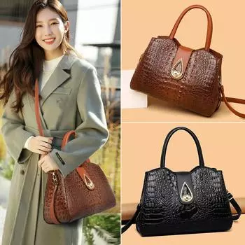 Модная женская сумка 2025 года, летняя новая женская сумка через плечо с рисунком крокодила, сумка-мессенджер зелёный