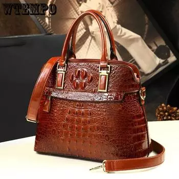 Модная женская сумка большой вместимости с крокодиловым узором, атмосферная женская сумка среднего возраста, сумка-мессенджер на одно плечо, тенденция