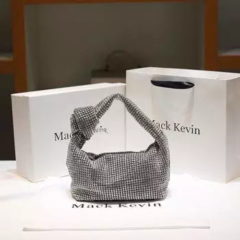 Модная женская сумка-цепочка со стразами 2024 года — шикарная, универсальная, портативная и высококачественная. 20x10x12 cm