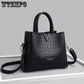 Модная женская сумка через плечо для матери, женская сумка через плечо из высококачественной кожи S серый