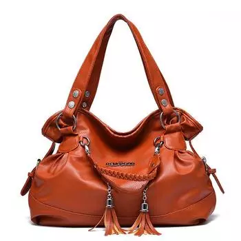 Модная женская сумка через плечо из искусственной кожи через плечо Tote Messenger Hobo Bag коричневый