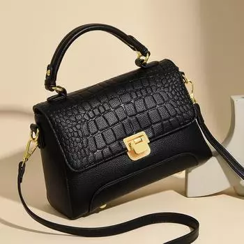 Модная женская сумка через плечо из искусственной кожи с крокодиловым узором, однотонная маленькая квадратная сумка для отдыха, роскошный дизайн, женская сумка-мессенджер
