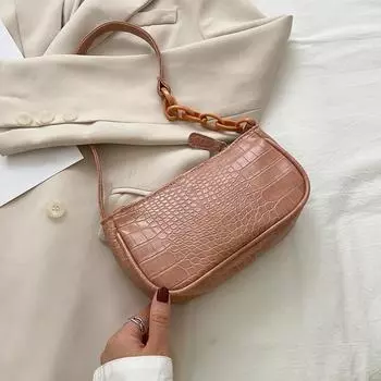 Модная женская сумка через плечо из искусственной кожи на молнии, мини-кошелек, сумка розовый