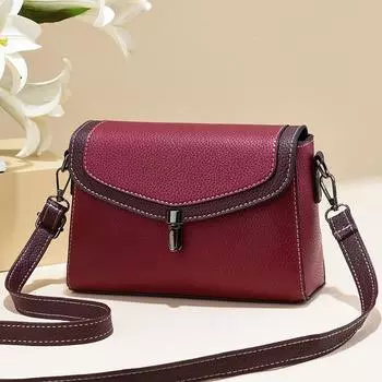 Модная женская сумка через плечо из искусственной кожи, молодежная женская маленькая квадратная сумка, легкая простая женская повседневная сумка-мессенджер 18x7x12cm чёрный