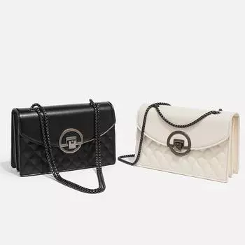 Модная женская сумка через плечо из искусственной кожи с цепочкой, корейские новые квадратные сумки через плечо, клатч с клапаном, роскошные женские сумки