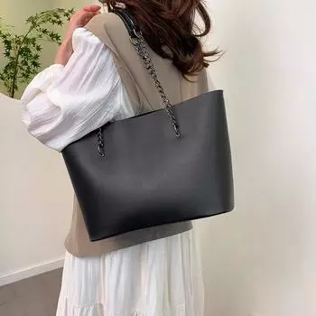 Модная женская сумка через плечо из искусственной кожи с цепочкой, новая универсальная женская сумка через плечо для поездок на работу, сумка-тоут