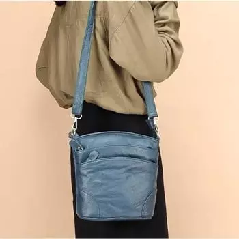 Модная женская сумка через плечо из коровьей кожи Head Layer, кожаная сумка-ведро красный