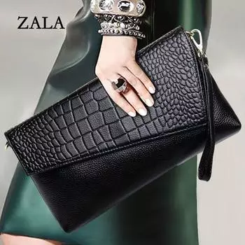 Модная женская сумка через плечо из крокодиловой кожи, винтажные маленькие клатчи из искусственной кожи 26*3*16cm чёрный